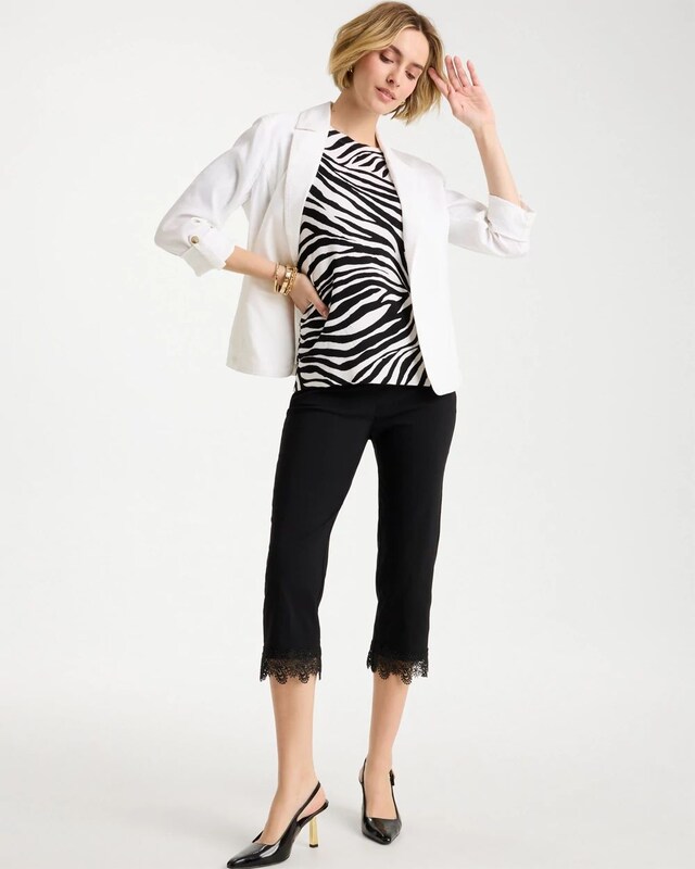 Brigitte Slim Applique Hem Capri Pant - image 2